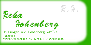 reka hohenberg business card